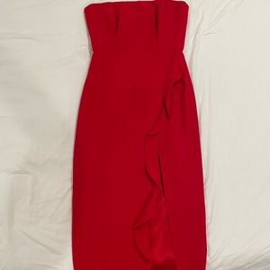 Red jay Godfrey strapless red dress